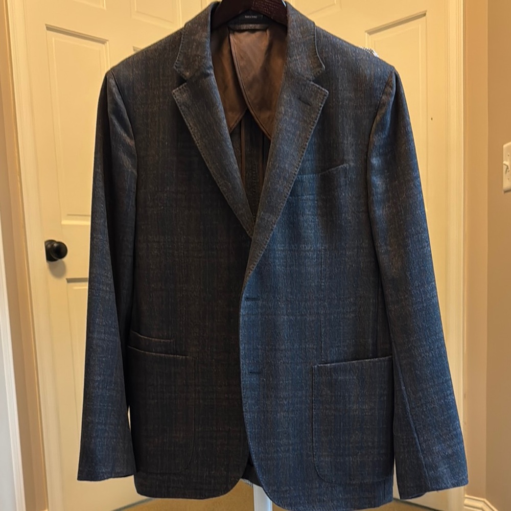 Ermenegildo Zegna Blue Sport Coat with Notched Lapels